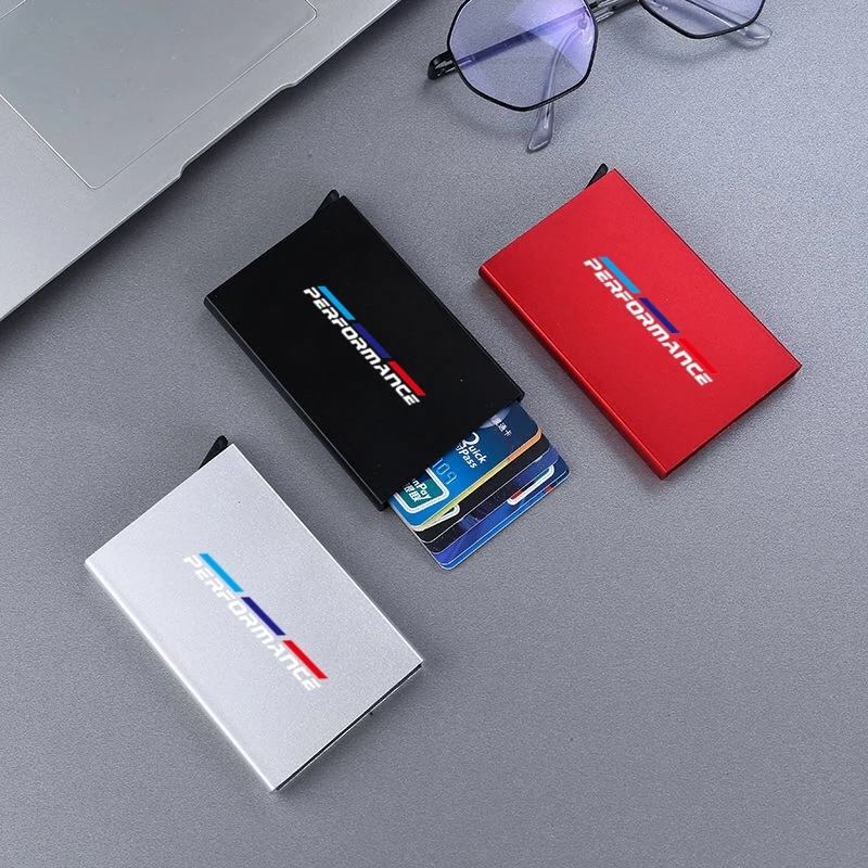 Смарт Чехол бумажник тонкий ID карты RFID автоматически металлический держатель