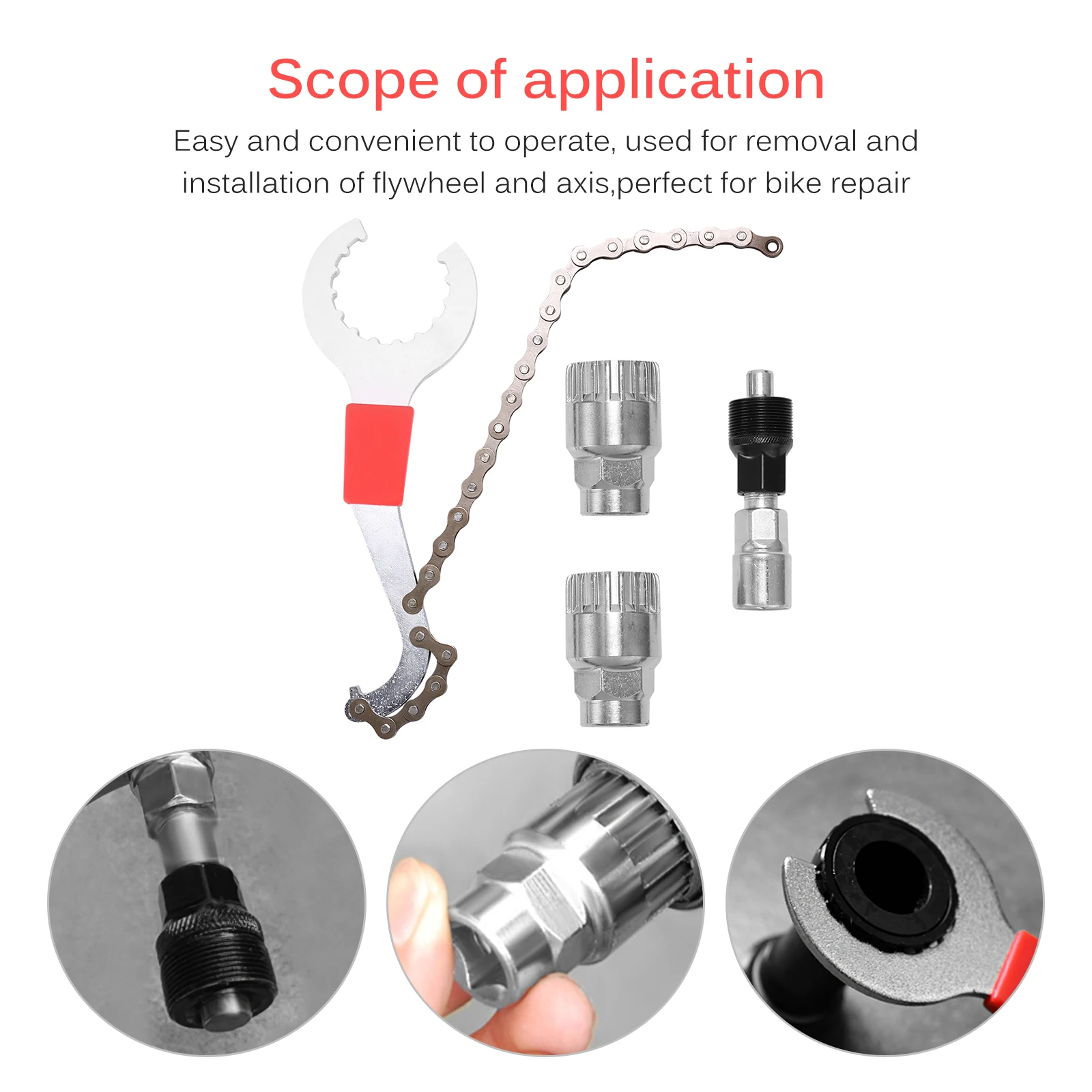

Bike Chain Whip Bottom Bracket Freewheel Remover Bike Chain Cutter Wrench Repair Convenient Remover Bicycle Repair Tools Kits
