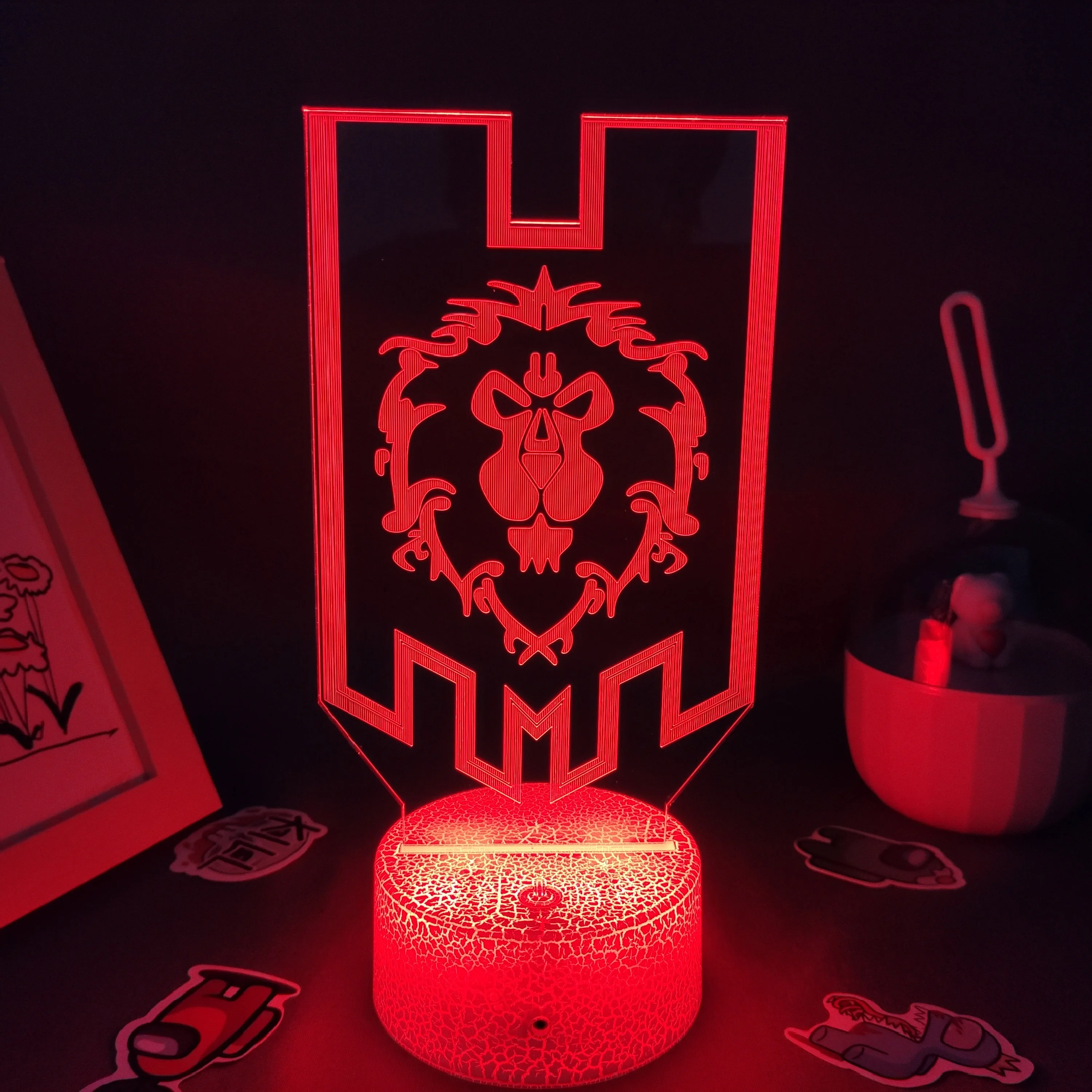 Игровой флаг World of Warcraft лампа 3D светодиодный RGB Ночной светильник крутой подарок