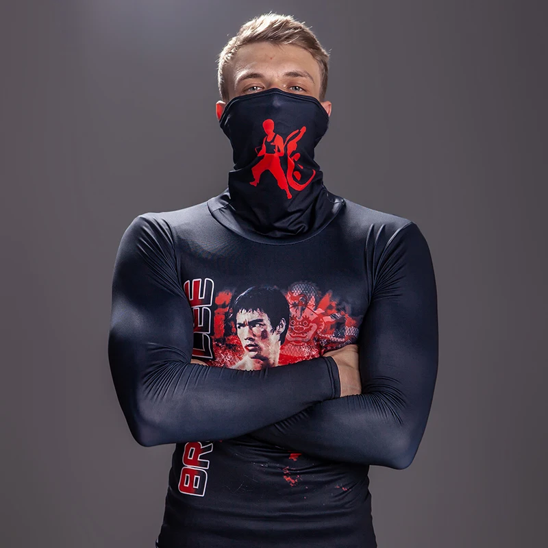 Компрессионные рубашки с высоким воротником для мужчин футболка длинным рукавом