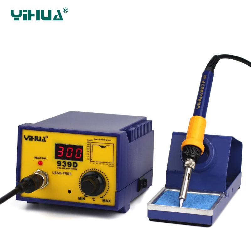 Enlarge Imported Larger Power Heater YIHUA 939D Digital Temperature Controlled Soldering Station Free shipping