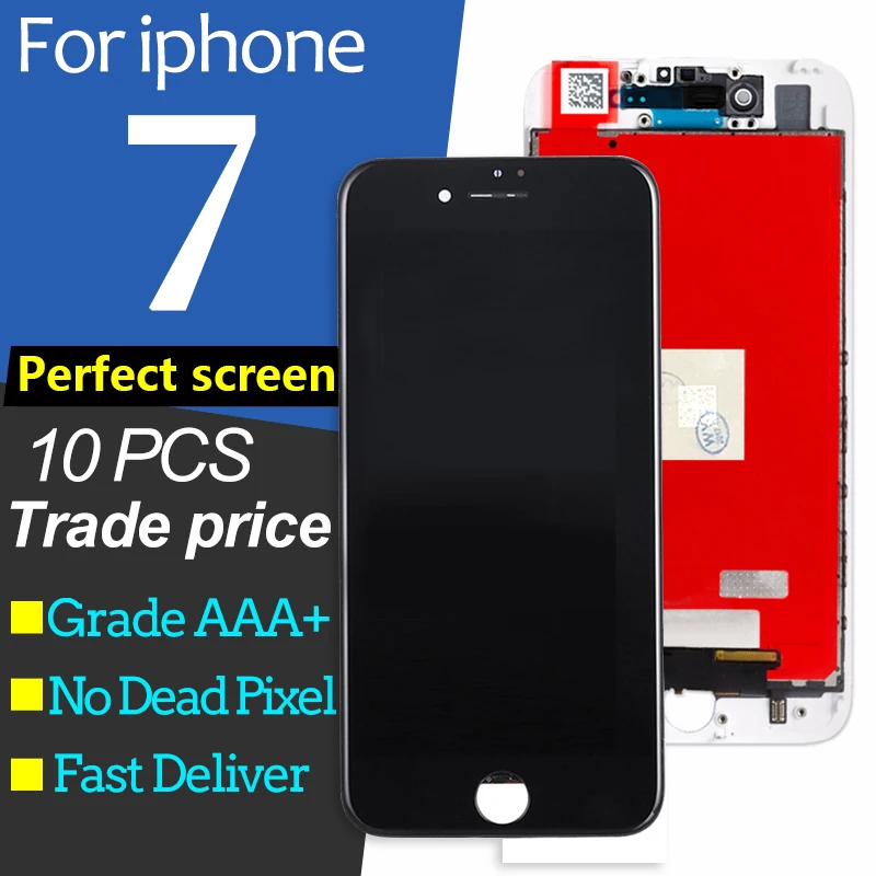 10 шт./лот класс AAA LCD для iPhone 7 Lcd сенсорный экран дигитайзер сборка замена без битых