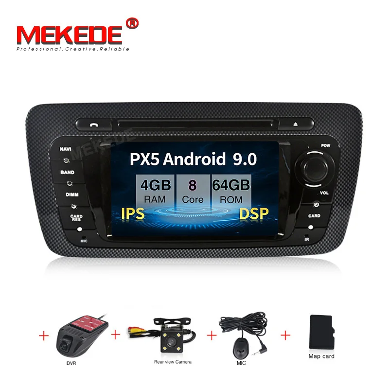 add Camera DVR MEKEDE ips экран DSP 4+ 64G Автомобильный dvd-плеер радио для сиденья Ibiza 2009 2010 2011 2012 2013 автомобильный стерео gps навигация wifi BT - Цвет: add Camera DVR