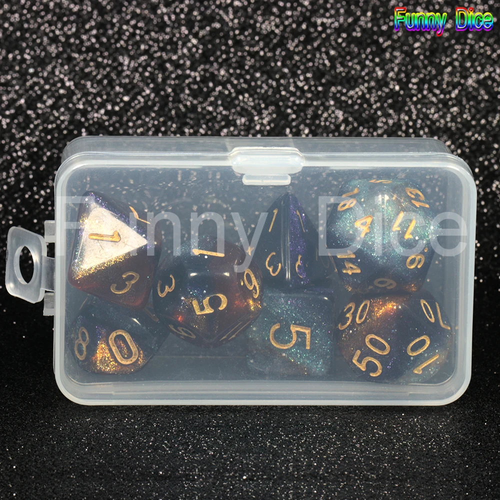 Изысканная Новинка креативная Вселенная Галактика Dice7Pcs + коробка для игральных