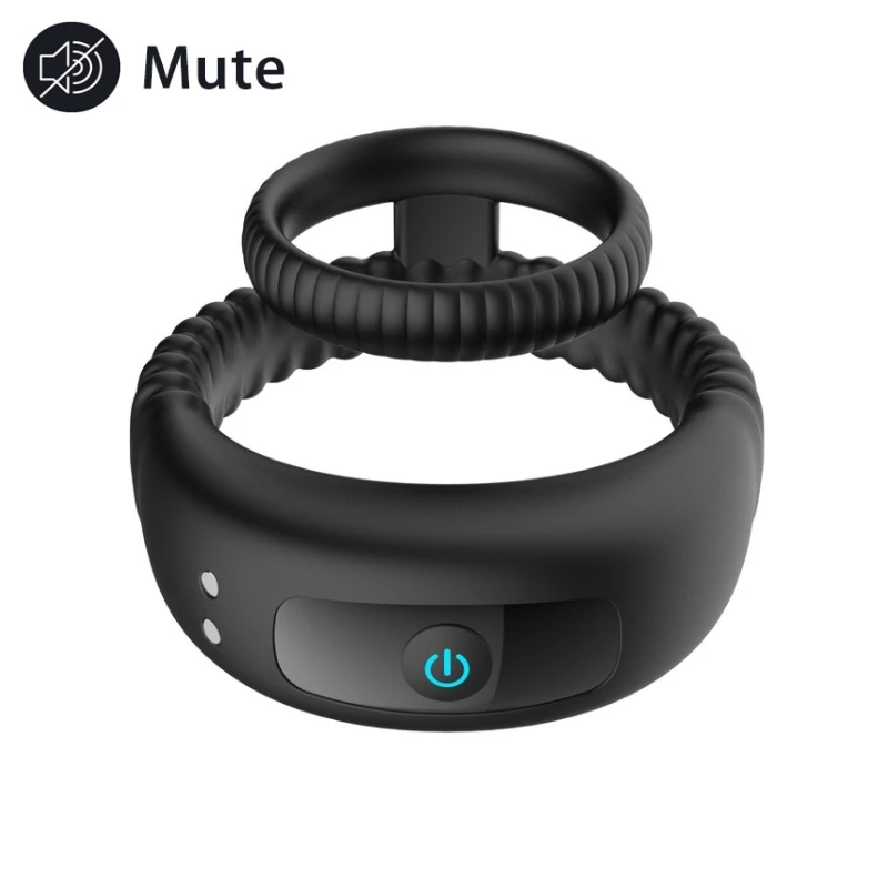 Вибрирующие Эрекционные кольца двойной Удлиняющая насадка силиконовые на пенис