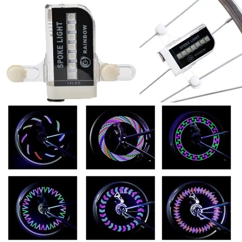 

Bicycle Motorcycle Bike Tyre Tire Wheel Lights 14 LED Flash Spoke Light Lamp Outdoor Cycling Lights For 16 Inches Wheel