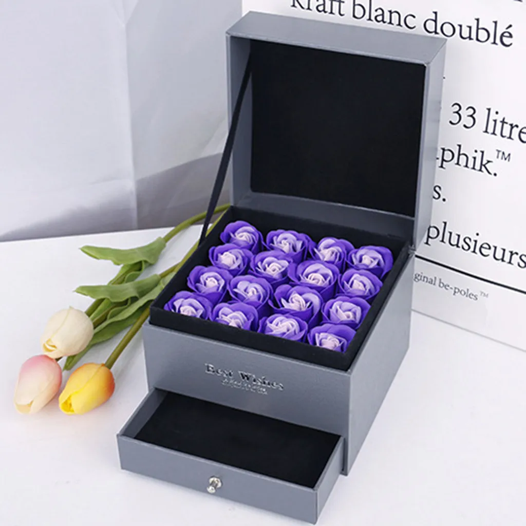 Романтическая коробка для хранения мыла в виде Розы Подарочная Коробка на День