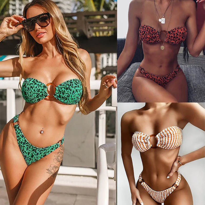 Сексуальное бикини с леопардовым принтом новинка 2020 женский купальный костюм