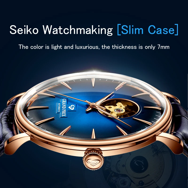 Мужские наручные часы GRAND PRIX новые роскошные Брендовые спортивные для мужчин