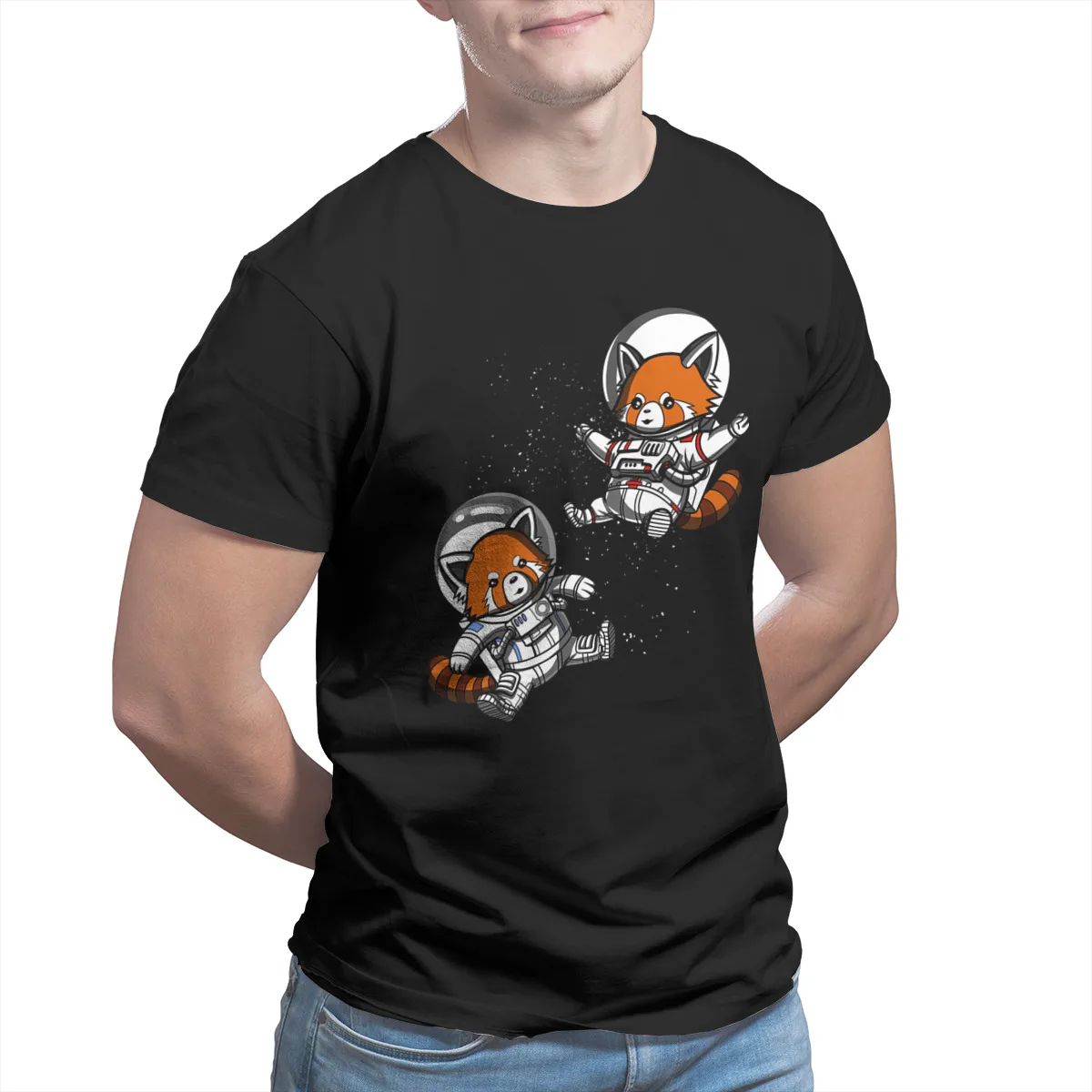 

Men's T-shirts Space Red Panda Bear Astronaut Punk Cute Kawaii Graphic Cool Mens Clothes 33437