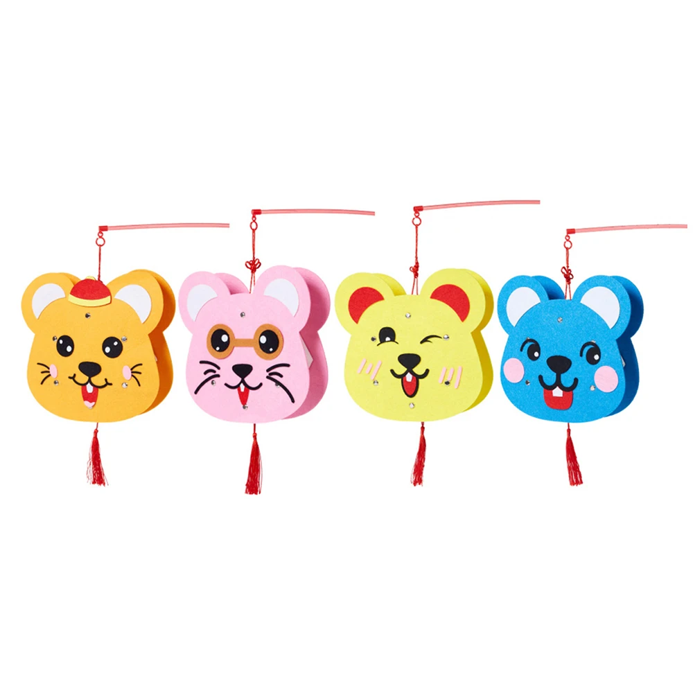DIY CartoonPaper фонарь китайский год светодиодный украшения для фонарей войлочные украшения для детей Рождественский Декор Висячие двери детский подарок