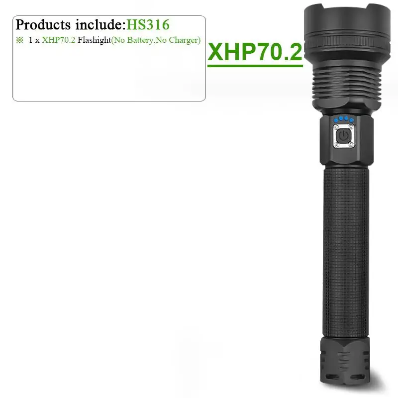 HS316A1 Xhp90 usb флэш-светильник, люменовая лампа, супер яркий Перезаряжаемый флэш-светильник, s факелы, фонарь, светодиодная ручная лампа, зум-светильник 26650 или 18650 - Испускаемый цвет: HS316A1