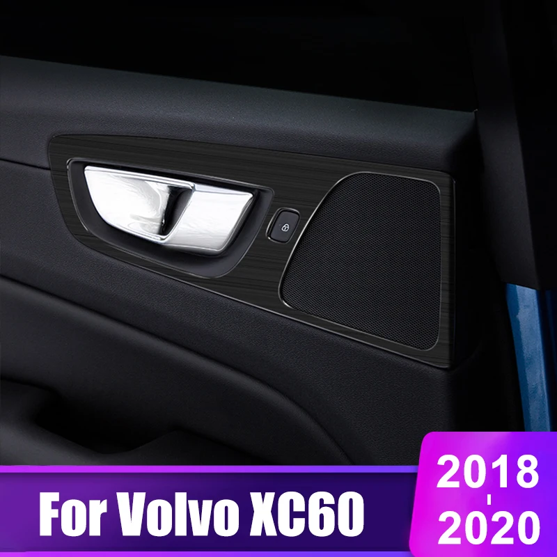 

For Volvo XC60 2018 2019 2020 Stainless Steel Car Inner Door Handle Bowl Trim Frame Decorative Cover Auto Accessories 4pcs/Set