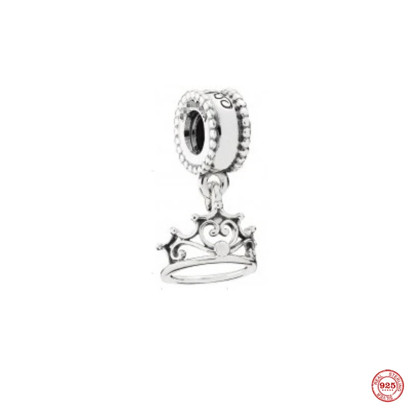 Женский браслет из серебра 925 пробы с кулоном в виде короны и юбки ангела |