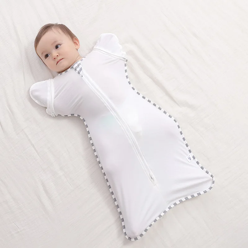 

Anti-startle sleeping bag surrender bamboo fiber baby swaddling detachable sleeve children kick-proof quilt newborn wrap