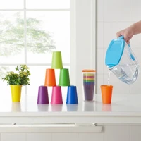 7pcs cup plastic cups water battle reusable picnic travel trendy funny portable rainbow suit cup party kids drink water