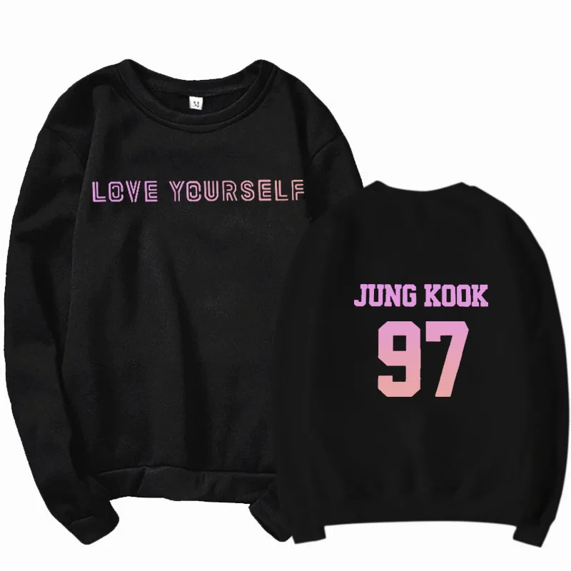 love yourself bangtan boys hoodie sweatshirt korean capless cotton hoody clothes Jung Kook 97 suga Unisex k-pop sweatshirts