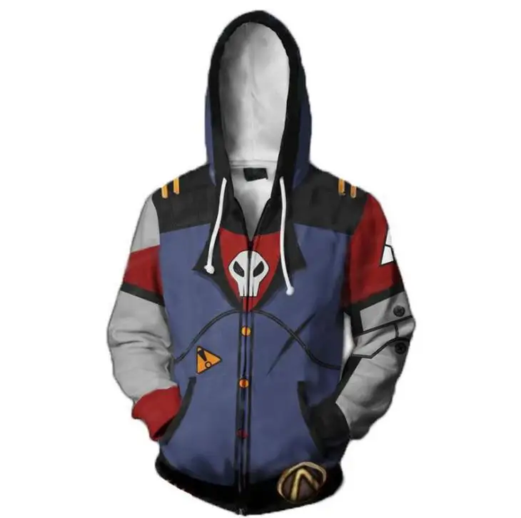 PS4 borderland 3 Hyperion Psycho костюмы borderland толстовки для косплея с 3D принтом модная мужская и женская куртка с капюшоном - Цвет: Темно-серый