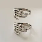 Женское кольцо-Скелет из серебра 925 пробы, в стиле панк-рок