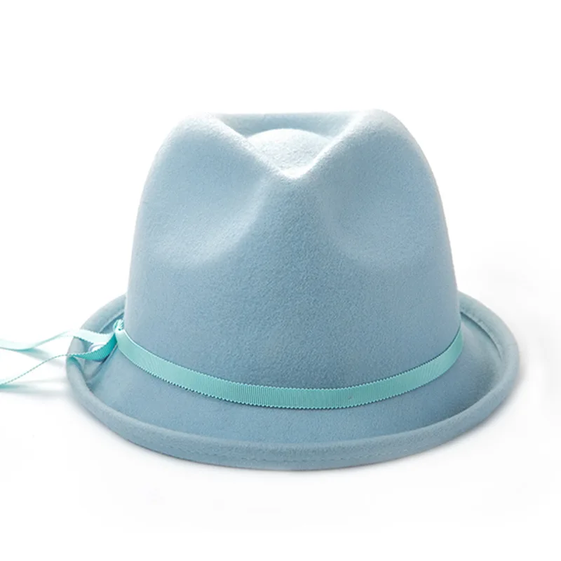 Новая шерстяная шляпа с плоской подошвой для женщин фетровая широкими полями
