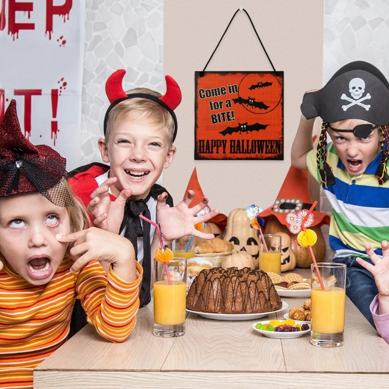 Настенный деревянный подвесной знак на Хэллоуин двор с привидениями украшение