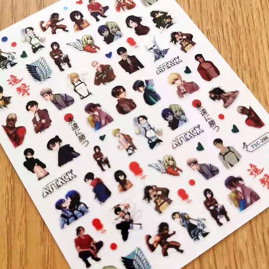 

Newest TSC series 286 design 3d nail sticker decal export Japan rhinestiones DIY decorations for nail wraps