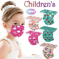 50pc child disposable mask children kids cartoon print design 3 layers mouth mask cover halloween cosplay mascsrill