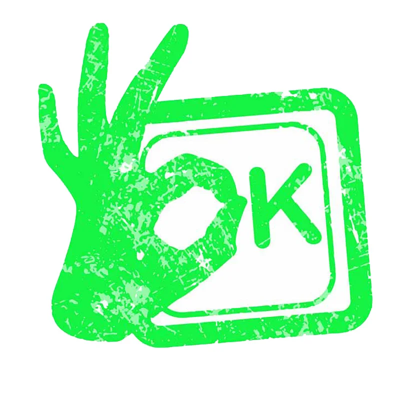 

13cm x 12.6cm For Ok Rubber Stamp Occlusion Scratch Car Stickers Vinl Material Decal Car Stling Surfboard Decor