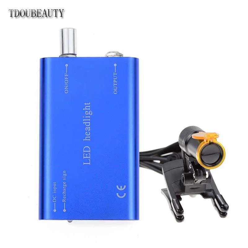 Blue TDOUBEAUTY 5 Вт Портативный головной светильник лампа для стоматологических медицинских очки-бинокли светодиодный(AC100-240V - Цвет: Blue