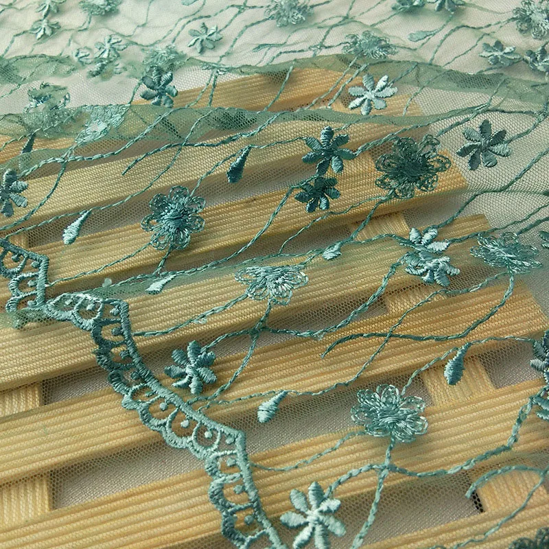 Разноцветная кружевная Цветочная вышивка ширина 120 см для сада вечерние платья