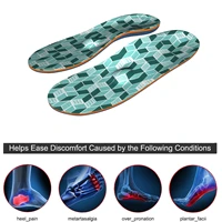 green lattice foot pain eva orthotic insoles arch support insoles orthotic inserts memory foam flat feet foot for men women 3cm