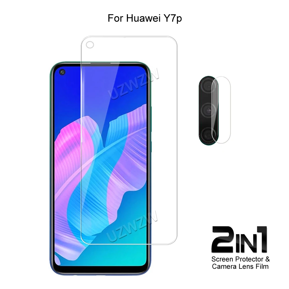 

Защитная пленка 2 в 1 для объектива камеры Huawei Y7P, Взрывозащищенная, Противоударная