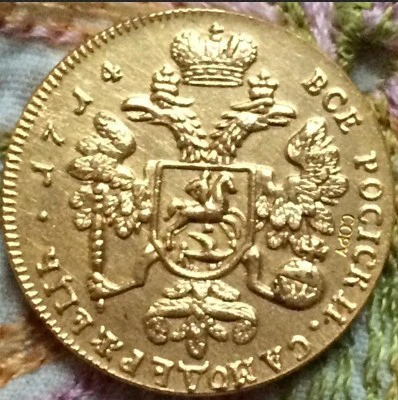 

24K позолоченные 1714 русские монеты 2 Ducat копия 100% коптер производство