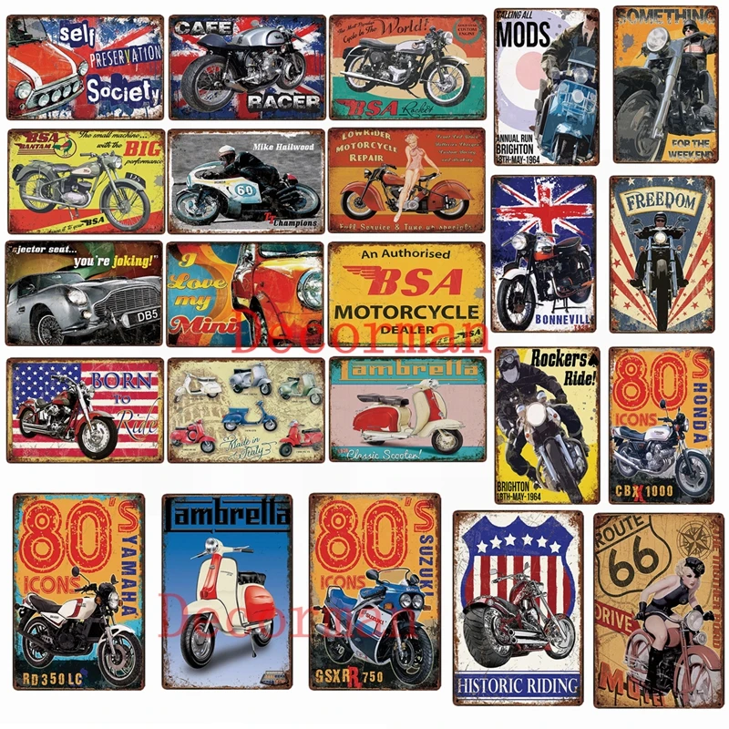 

[ Mike86 ] BSA US Car Triump Japan Classic Motor Metal Sign Chic Retro Wall Art Plaque Cafe Custom Painting 20*30 CM LTA-1697