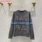 Роскошный дизайн 2021 кашемировый шерстяной высококачественный элегантный свитер в уличном стиле с принтом