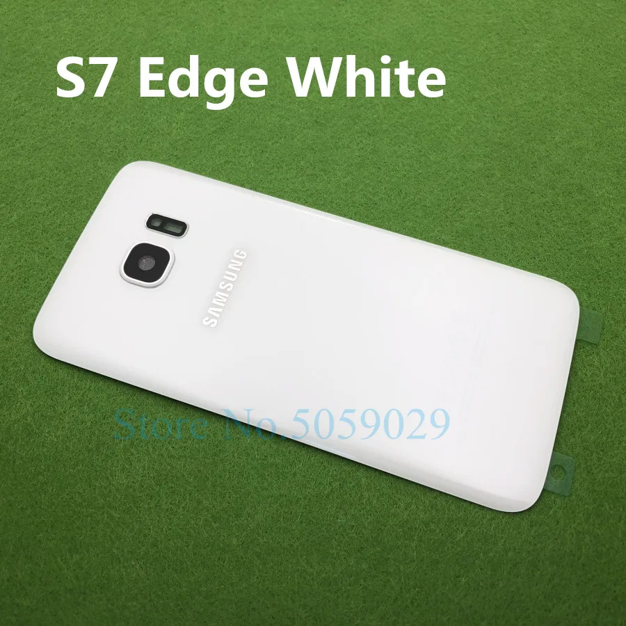 S7 Edge White Для SAMSUNG Galaxy S7 G930 SM-G930F S7 Edge G935 G935F Задняя стеклянная крышка батарейного отсека задняя дверь Корпус Задняя стеклянная крышка - Цвет: S7 Edge White