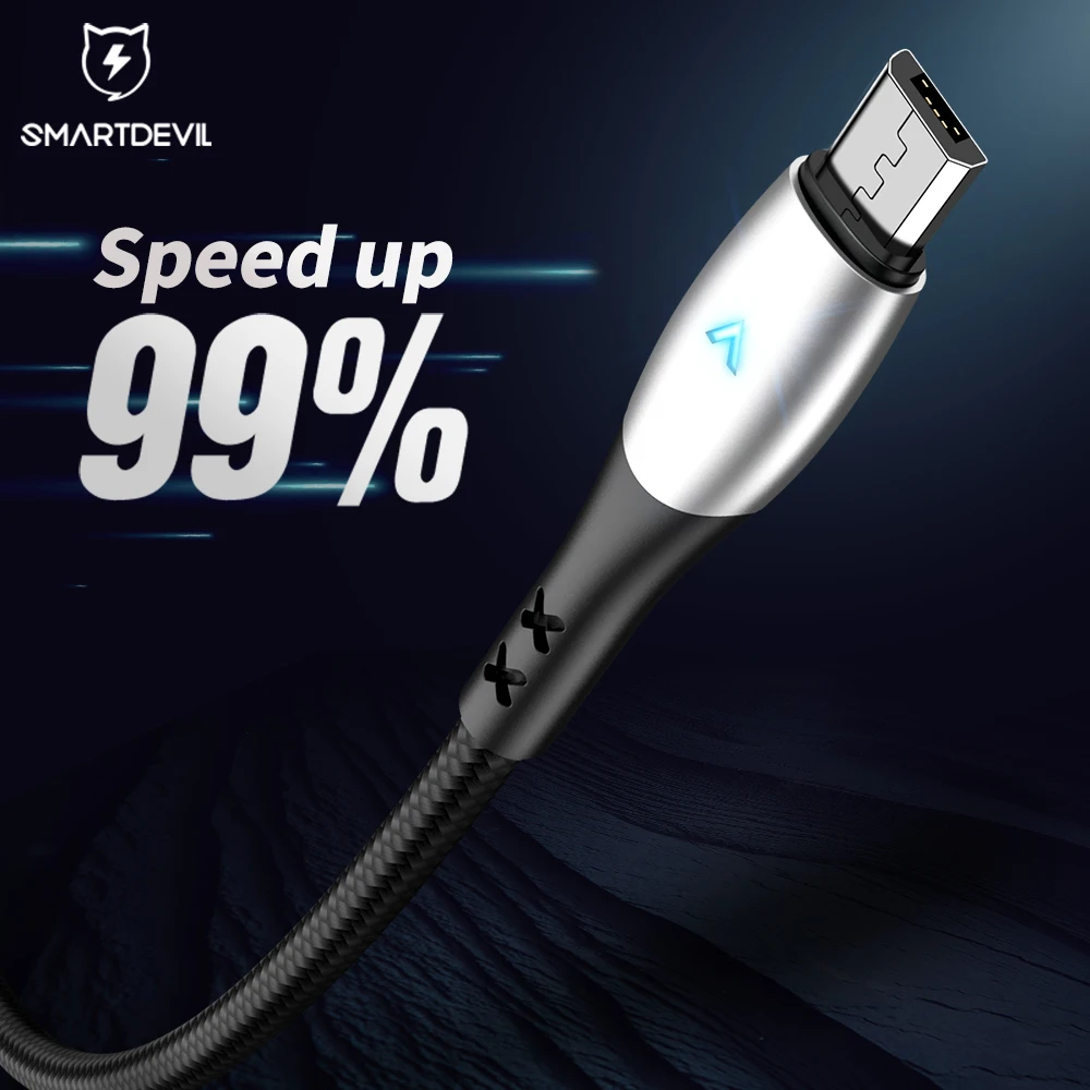 Кабель Micro USB SmartDevil 3A для быстрой зарядки и передачи данных Xiaomi Samsung Galaxy S7 S6 J7 Edge Note 5