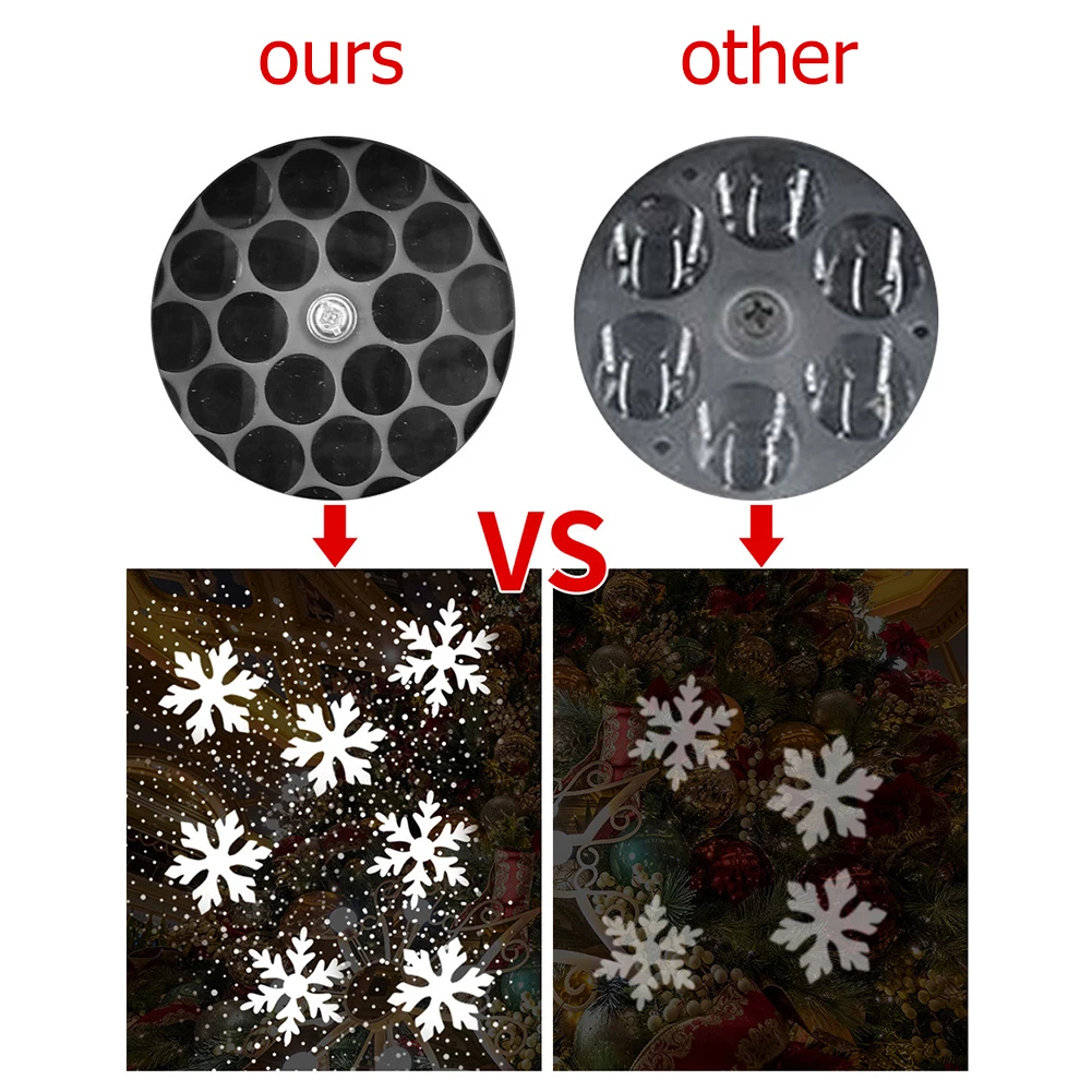 Рождественский уличный светодиодный проектор в виде снежинок с 12 узорами