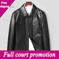 dusen klein men genuine leather jacket goat skin coat for 2022 spring new designer brand 81y8107