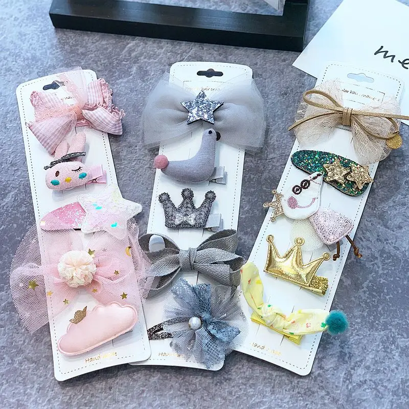 5 шт./карточка детские заколки для волос с бантом | Детская одежда и обувь
