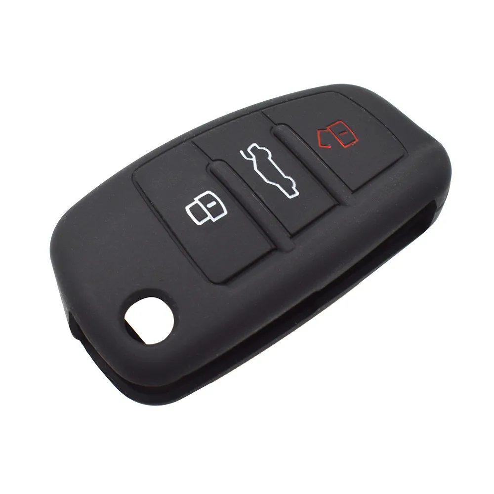 3 кнопки силиконовый чехол для ключей от машины Audi A1 S1 A3 S3 A4 A6 RS6 TT Q3 Q7 пульт
