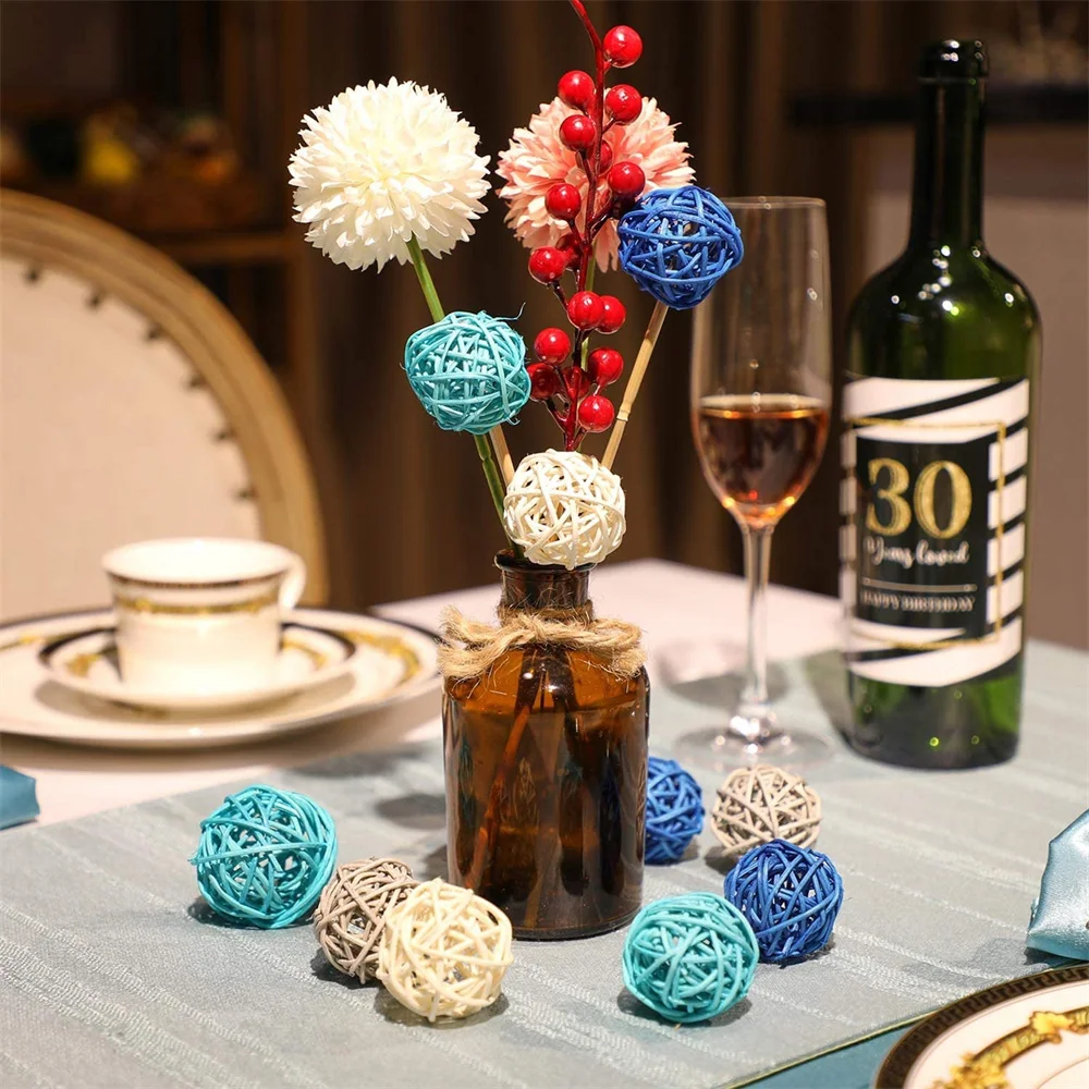 Искусственные соломенные шарики со звездами Декор для дома занавески из ротанга