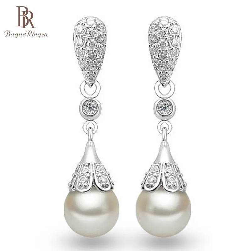 Bague Ringen, Стерлинговое Серебро 925 пробы, ювелирные изделия с жемчугом, натуральный пресноводный жемчуг, висячие серьги для женщин, серебряные свадебные серьги с подвесками
