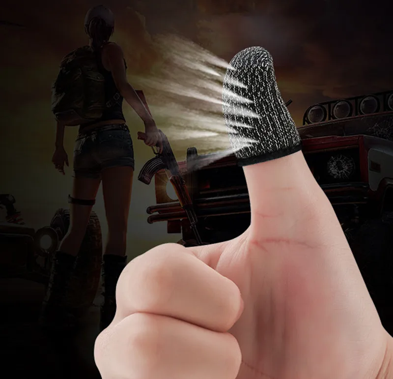 

4PCS Mobile Game Controller Finger Sleeve Sets, Anti-Sweat Reusable Sweatproof Breathable Full Press Screen Finger Set for PUBG