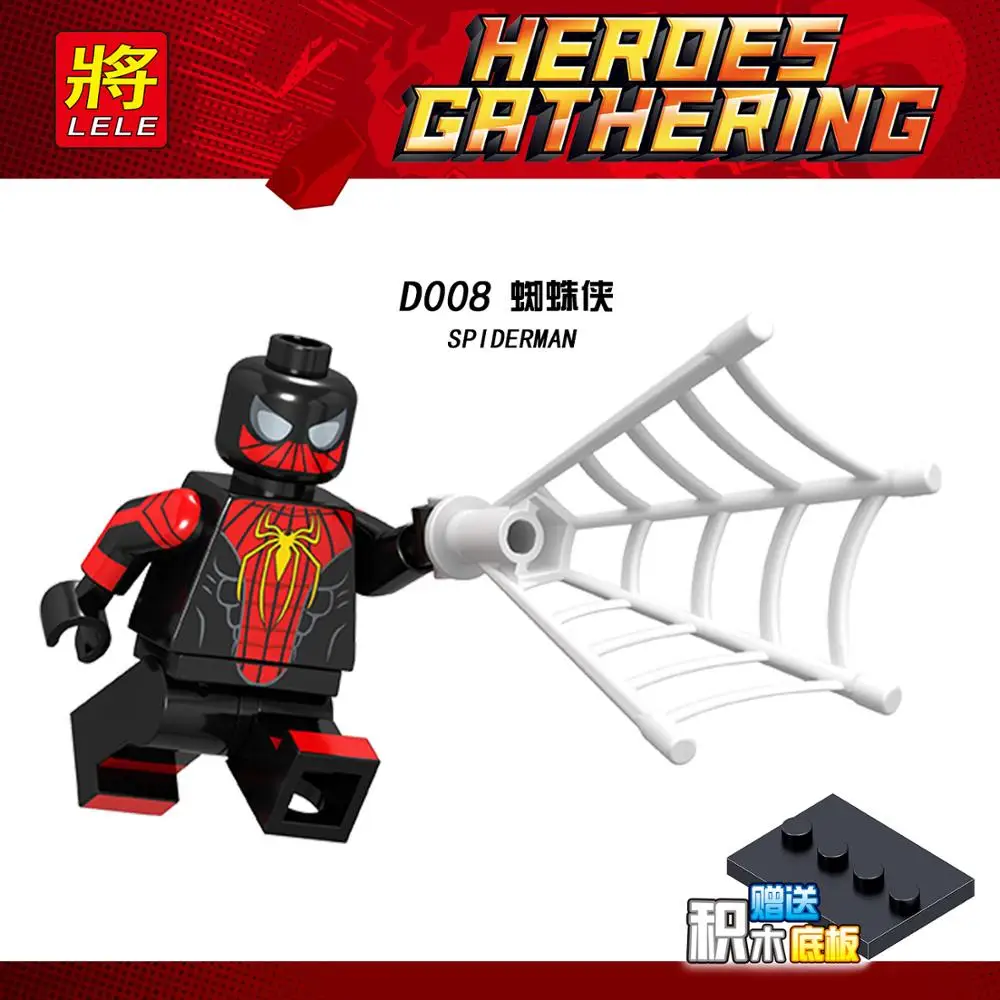 Фигурки Бэтмена Человека паука Железного человека супергероев строительные