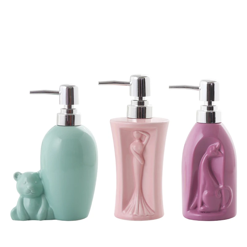 

Creative Candy-Colored Ceramic Lotion Bottle Press Bottle Hand Sanitizer Shower Gel Bottle Home Hotel Club Storage Bottle