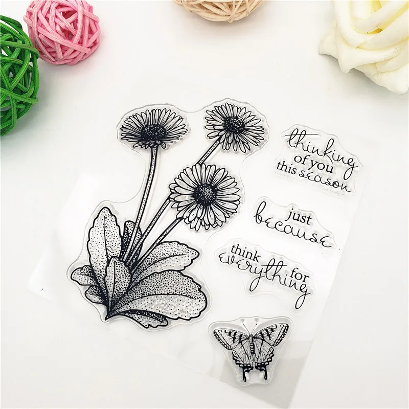 

10x10 см Маргаритка цветок прозрачная печать Силиконовая печать ТПР Рождественские Свадебные роликовые штампы DIY альбом открытка