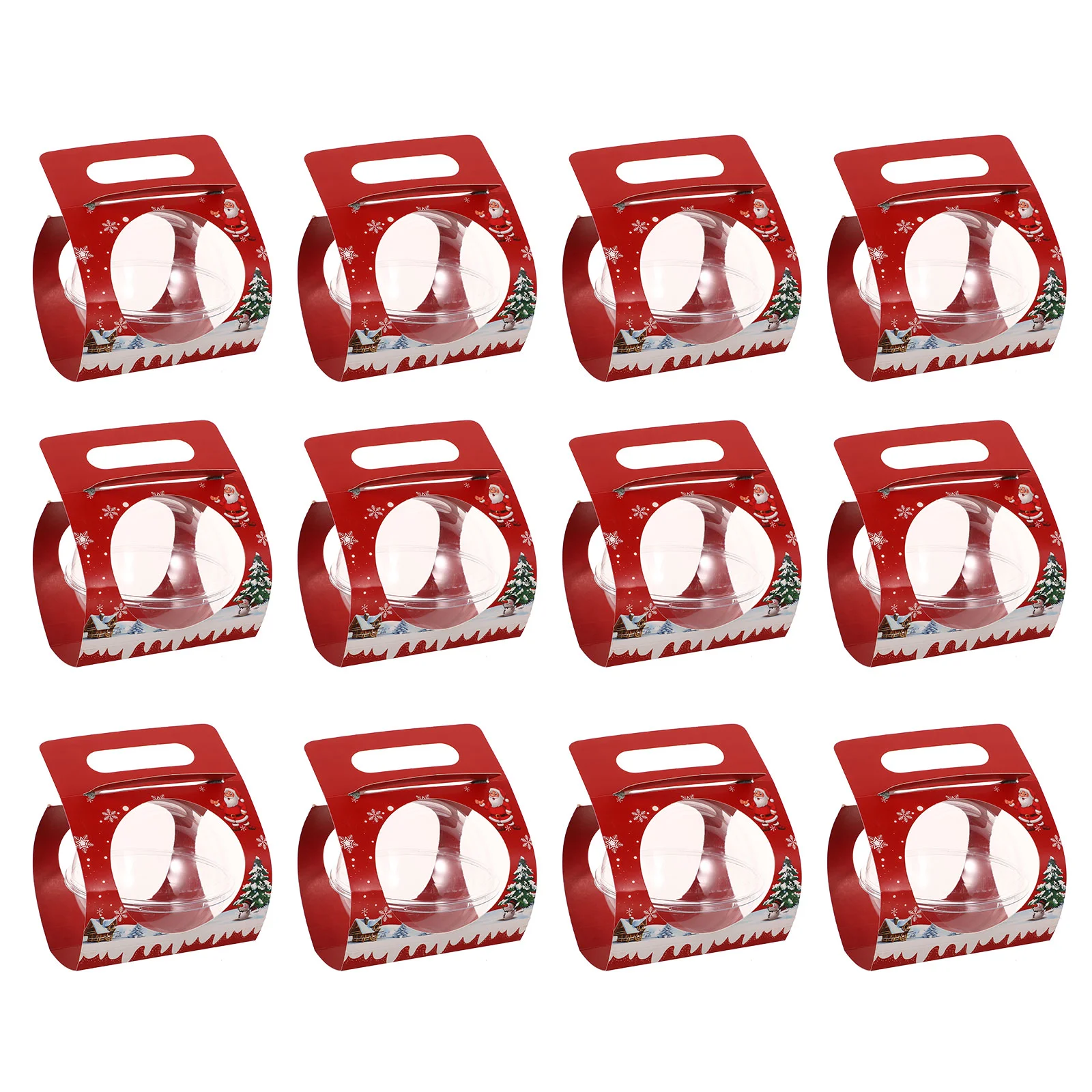 

12 sets of Handheld Baking Cake Packing Boxes Pudding Dessert Storage Boxes