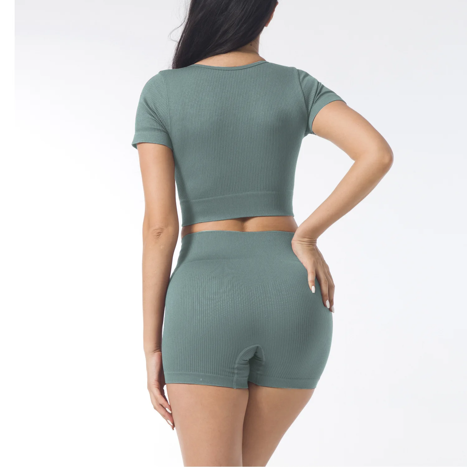

Seamless Yoga Sets Sports Fitness Suits Sexy High Waist Exercise Vest Shorts Gym Sets Workout Clothes Yoga Shorts for Woman