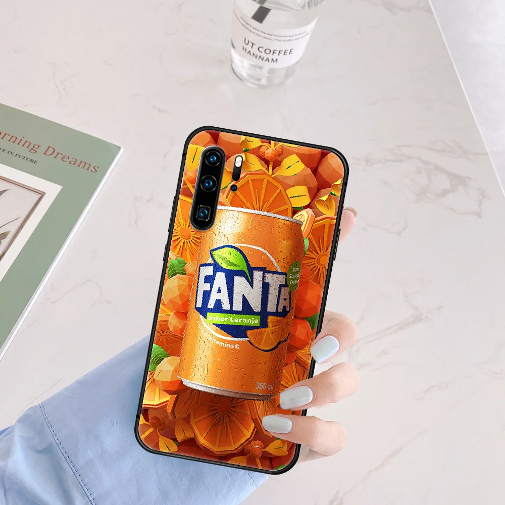 

Fanta Drink Orange Phone Case For Huawei P Mate 10 20 30 40 Pro Lite Smart 2019 2021 black Hoesjes Luxury Bumper Painting Cell